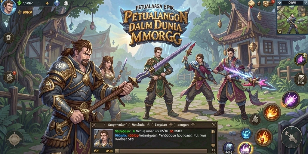 Menampilkan momen seru dalam gameplay MMORPG 99RP.