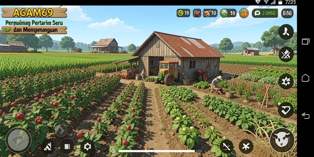 Tampilan gameplay AGAM69 yang menarik dan seru saat bertani.