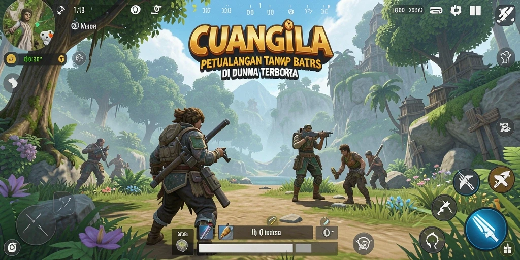 Tangkapan layar gameplay menampilkan eksplorasi dunia terbuka yang indah.