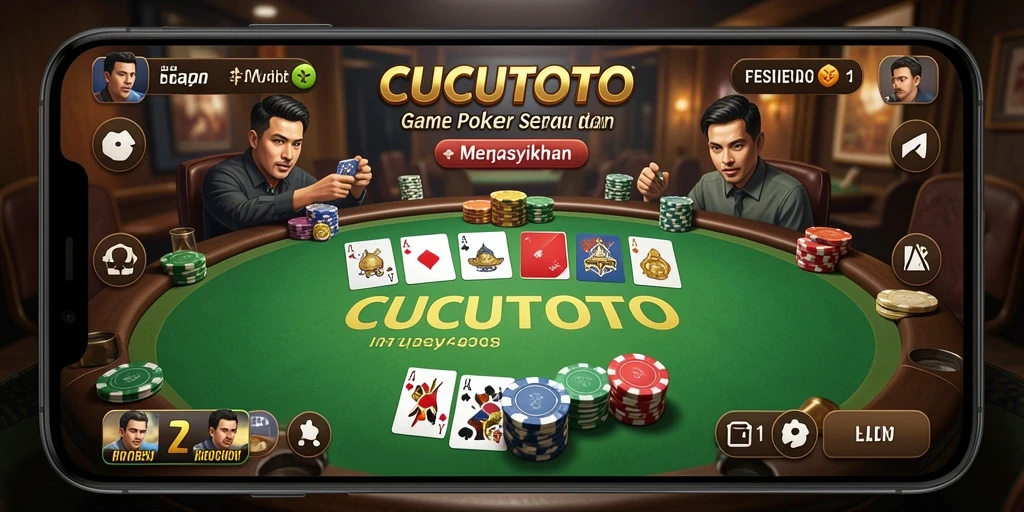 Tampilan gameplay CUCUTOTO dengan suasana poker yang mendebarkan.