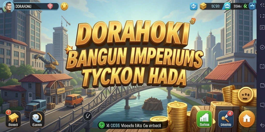 Tampilan gameplay menarik DORAHOKI dengan elemen manajemen Tycoon.