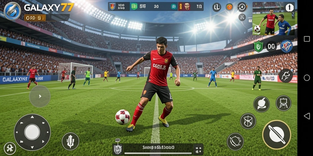 Tampilan gameplay penuh aksi dalam GALAXY77 yang menegangkan.