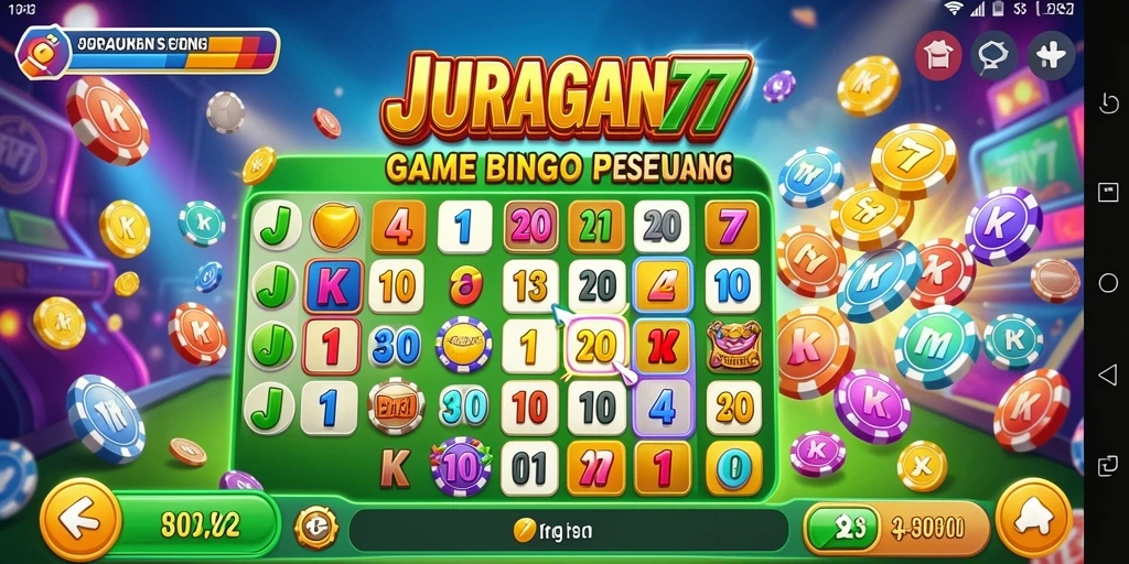Tampilan gameplay seru JURAGAN77 dengan suasana Bingo yang menyenangkan.