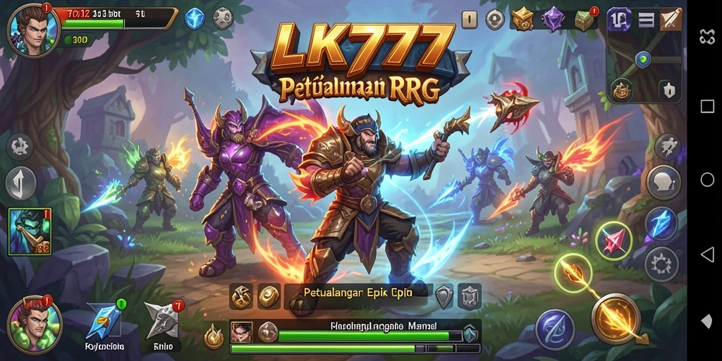Tampilan petualangan epik dalam game RPG LK777.