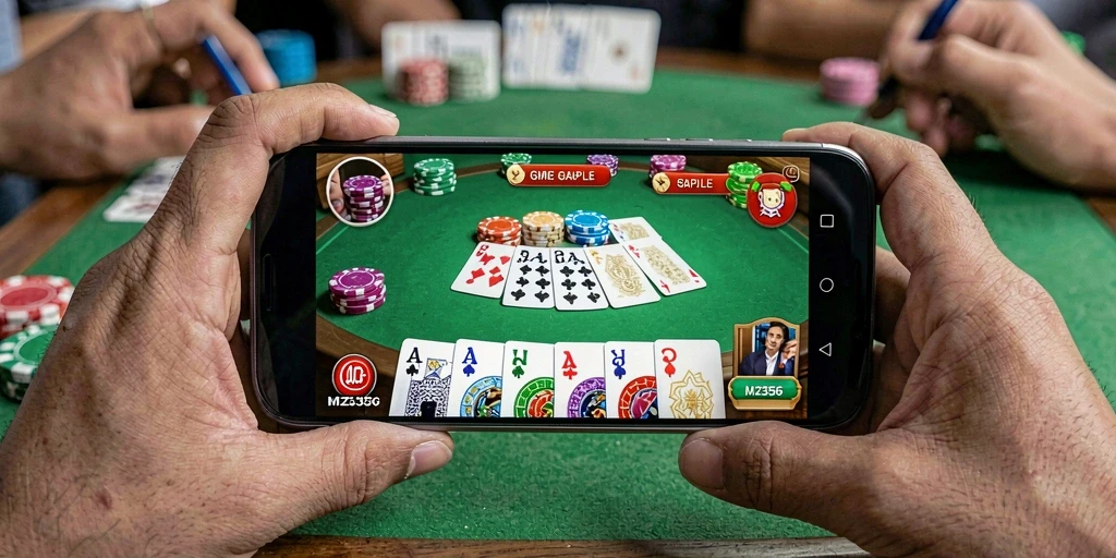 Tampilan gameplay seru dalam game Gaple MZ356.