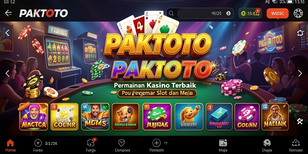 Tampilan gameplay menarik dari PAKTOTO di aplikasi Kasino.