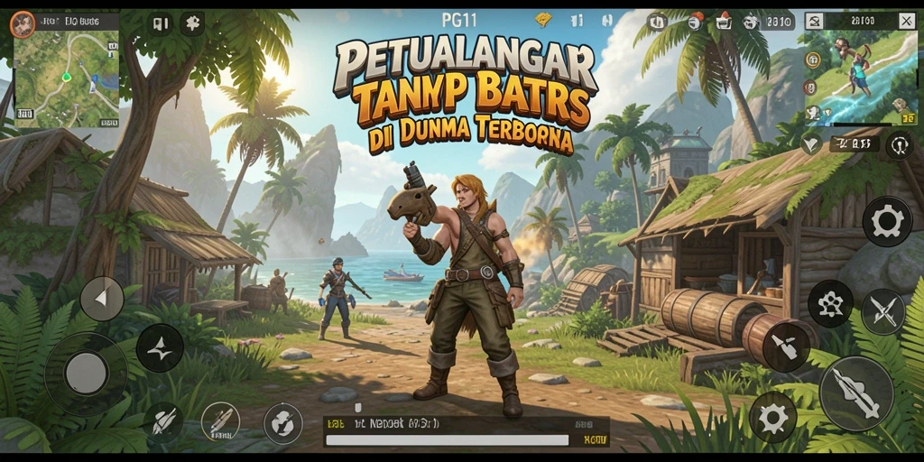 Screenshot gameplay PG11 menunjukkan eksplorasi dunia terbuka yang menakjubkan.