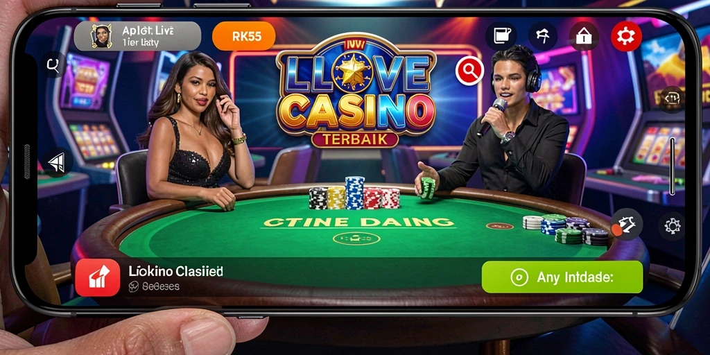 Tampilan gameplay Live Casino yang mendebarkan di RK55.