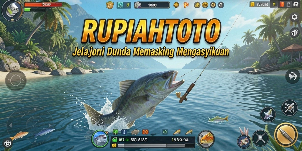 Tampilan gameplay seru dari RUPIAHTOTO saat menangkap ikan.