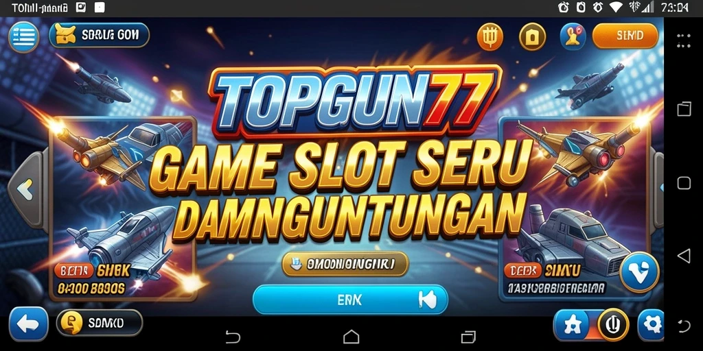 Tampilan gameplay TOPGUN77 yang seru dan penuh warna.