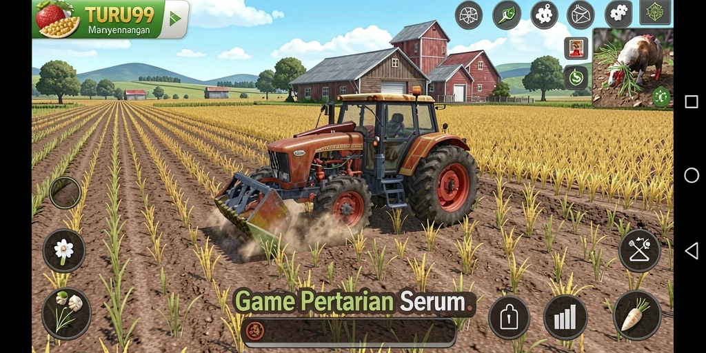 Tampilan gameplay TURU99 menampilkan aktivitas bertani yang seru.